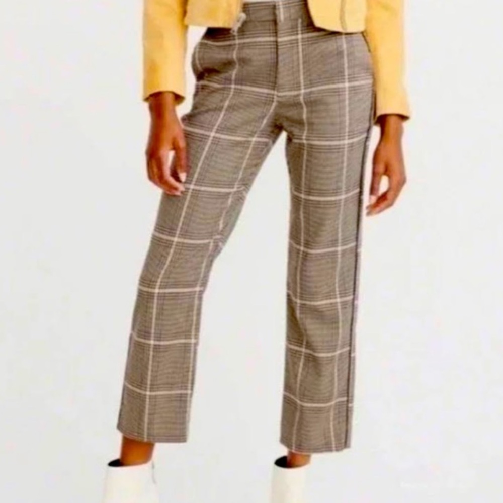 NWT! Abercrombie & Fitch Simone Plaid Pant Trousers Large